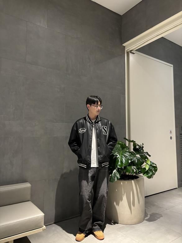 SATUR | 세터 | S 아플리케 울 바시티 자켓 네이비