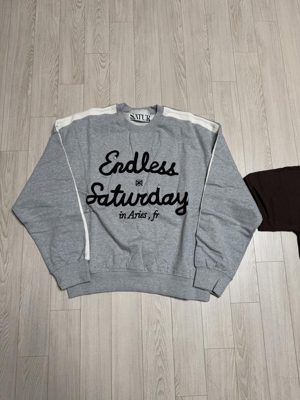 SATUR | 세터 | 엔들리스 세터데이 스웨트셔츠 멜란지 그레이
