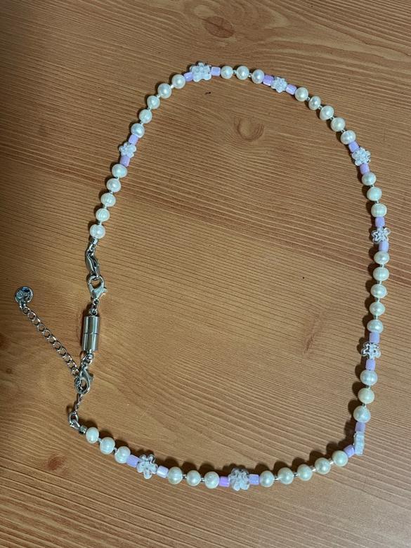 Flower Pearl Necklace · 플라워 펄 넥클리스 / 라일락 | Stand Oil