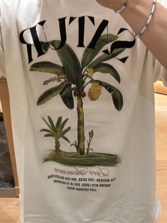 ★韓国の人気★【SATUR】★Banana Tree Graphic T-Shir.t★ SATUR | 세터 | (W) 바나나 트리 그래픽 반팔 티셔츠 세라돈 민트