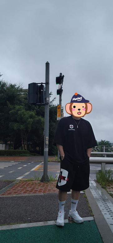 B X H HALF PANTS LONG VER [BLACK] - BORNTOWIN