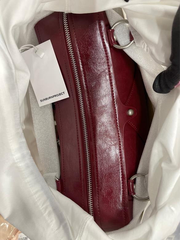 Faux Leather M.O.S Bag, BURGUNDY - sunburnproject