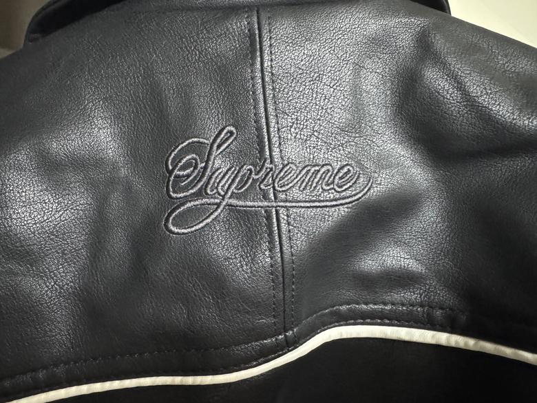 Supreme x Nike Leather Varsity Jacket - HYPESTORE
